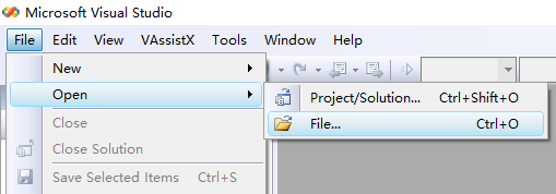 Visual Studio Open